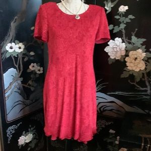 COPY - Carol little vintage mini ox blood printed  shift dress layered short sl…